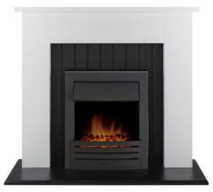 Adam Chessington in White with Eclipse Electric Fire in Black