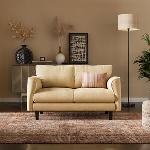 Darla Curved Faux Linen KD Sofa 2 Seater Honey