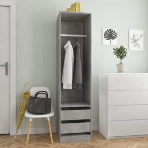 Wardrobe with Drawers Concrete Grey 50x50x200 cm Engineered Wood