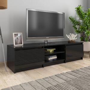 TV Cabinet High Gloss Black 140x40x35.5 cm Engineered Wood