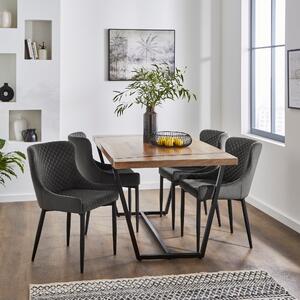 Montreal Set of 2 Dining Chairs, Velvet Montreal Charcoal