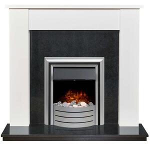 Adam Buxton in White & Granite with Lynx 3-in-1 Electric Fire