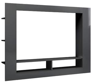 TV Cabinet High Gloss Grey 152x22x113 cm Engineered Wood