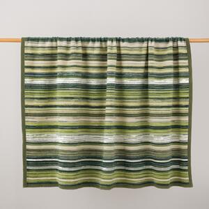 Supersoft Reva Stripe Cotton Blanket Green