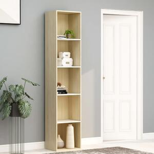 Book Cabinet White and Sonoma Oak 40x30x189 cm Engineered Wood