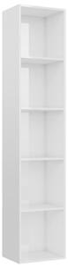 Book Cabinet High Gloss White 40x30x189 cm Engineered Wood