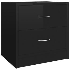 Bedside Cabinet High Gloss Black 40x30x40 cm Engineered Wood