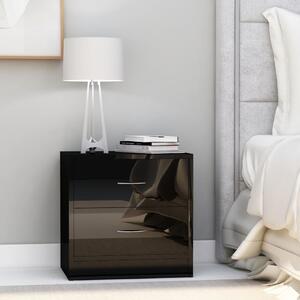 Bedside Cabinet High Gloss Black 40x30x40 cm Chipboard