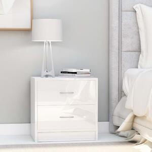 Bedside Cabinet High Gloss White 40x30x40 cm Chipboard