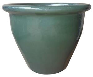 Malay Glazed Green Plant Pot - 19cm