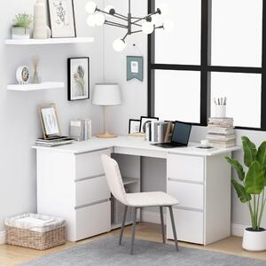 Corner Desk White 145x100x76 cm Engineered Wood