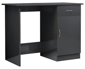 Desk High Gloss Grey 100x50x76 cm Engineered Wood