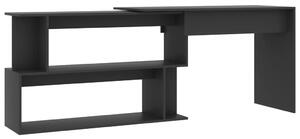Corner Desk Grey 200x50x76 cm Engineered Wood