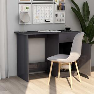 Desk High Gloss Grey 100x50x76 cm Chipboard