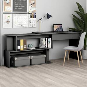 Corner Desk Grey 200x50x76 cm Engineered Wood