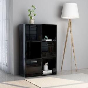 Storage Cabinet High Gloss Black 60x29.5x90 cm Chipboard
