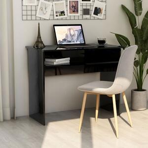 Desk High Gloss Black 90x50x74 cm Chipboard