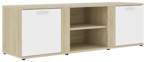 TV Cabinet White and Sonoma Oak 120x34x37 cm Engineered Wood