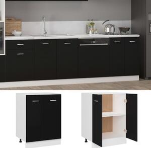 Bottom Cabinet Black 60x46x81.5 cm Engineered Wood