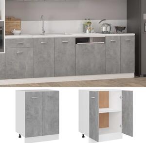Bottom Cabinet Concrete Grey 60x46x81.5 cm Engineered Wood
