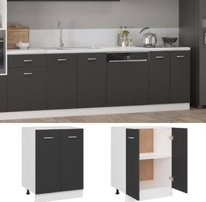 Bottom Cabinet Grey 60x46x81.5 cm Engineered Wood