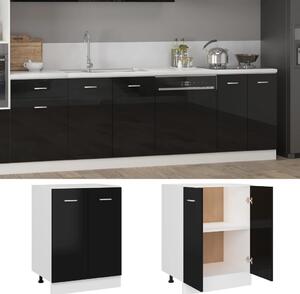 Bottom Cabinet High Gloss Black 60x46x81.5 cm Engineered Wood