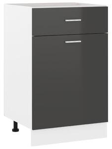 Drawer Bottom Cabinet High Gloss Grey 50x46x81.5 cm Engineered Wood