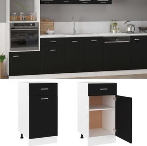 Drawer Bottom Cabinet Black 40x46x81.5 cm Engineered Wood