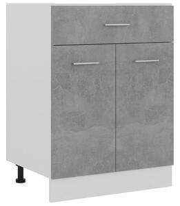 Drawer Bottom Cabinet Concrete Grey 60x46x81.5 cm Chipboard