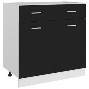 Drawer Bottom Cabinet Black 80x46x81.5 cm Chipboard