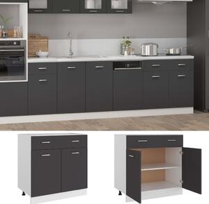 Drawer Bottom Cabinet Grey 80x46x81.5 cm Engineered Wood