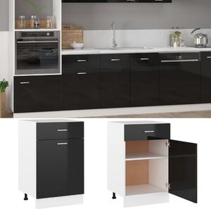 Drawer Bottom Cabinet High Gloss Black 50x46x81.5 cm Engineered Wood