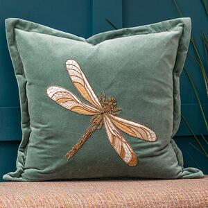 Voyage Maison Aria Embroidered Velvet Feather Filled Cushion 50cm x 50cm Teal