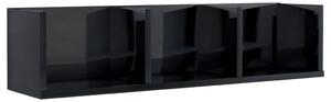 CD Wall Shelf High Gloss Black 75x18x18 cm Engineered Wood