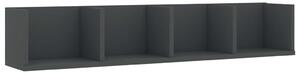CD Wall Shelf Grey 100x18x18 cm Engineered Wood