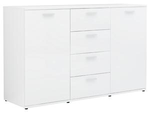 Sideboard High Gloss White 120x35.5x75 cm Engineered Wood
