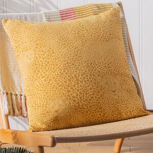 Furn. Hidden Cheetah Printed 50cm x 50cm Filled Cushion Honey