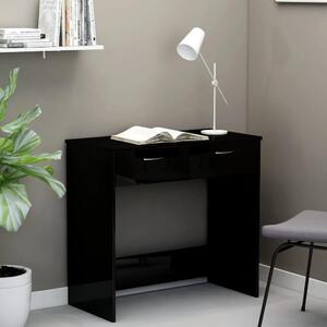 Desk High Gloss Black 80x40x75 cm Chipboard