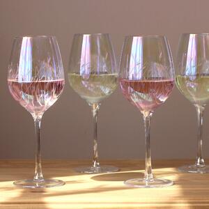 Set of 4 Cut Lustre Wine Glasses Clear