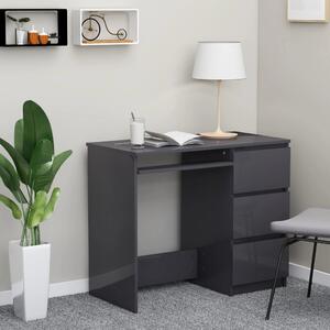 Desk High Gloss Grey 90x45x76 cm Chipboard