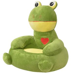 Plush Children's Chair Frog Green