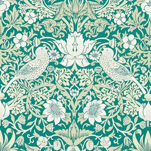 William Morris Strawberry Thief Jacquard Fabric Teal