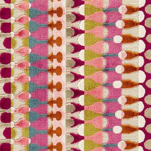 Clarke & Clarke Orpheus Velvet Upholstery Fabric Magenta Peacock