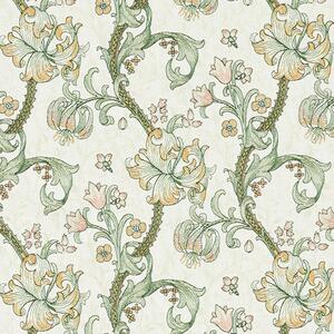 William Morris Golden Lily Embroidered Fabric Linen Blush