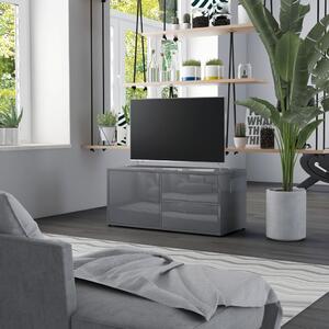 TV Cabinet High Gloss Grey 80x34x36 cm Engineered Wood