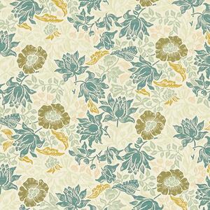 William Morris Mallow Jacquard Fabric Mineral Chartreuse