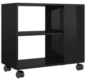 Side Table High Gloss Black 70x35x55 cm Engineered Wood