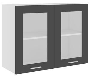 Hanging Glass Cabinet Black 80x31x60 cm Engineered Wood