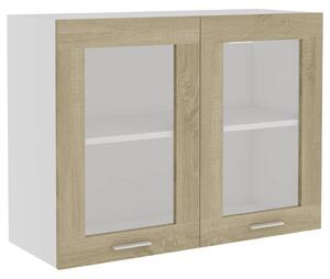 Hanging Glass Cabinet Sonoma Oak 80x31x60 cm Engineered Wood