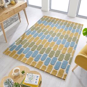 Fossil Rug Green, Blue and Yellow